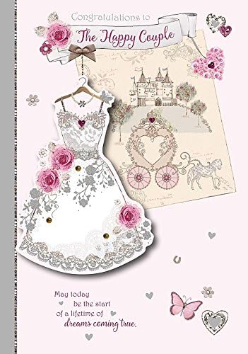 Dress Design Congratulations to The Happy Couple Wedding Handmade Card Large