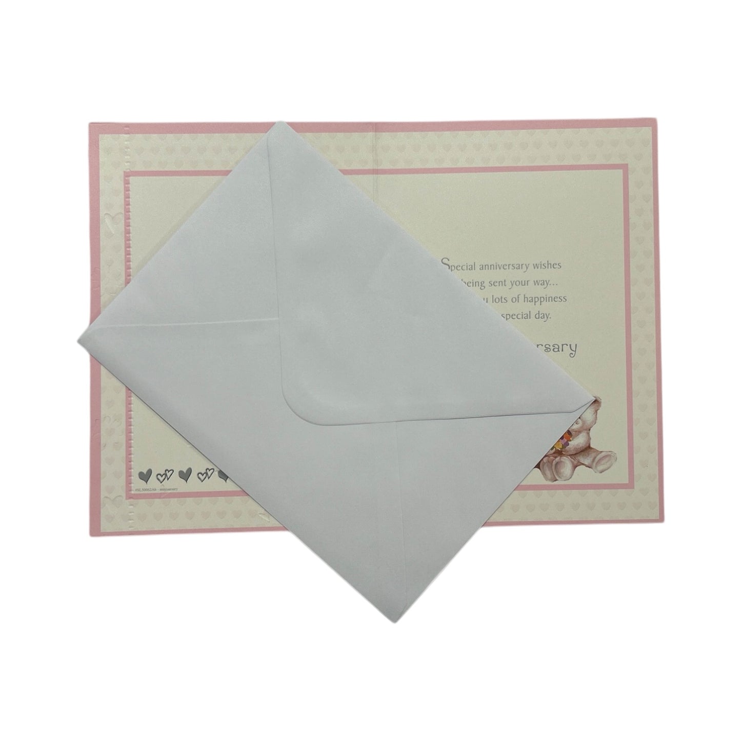 Nan & Grandad Cute Teddies In Purple Heart Anniversary Card