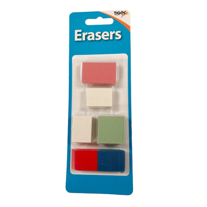 Pack of 5 Assorted Design Erasers