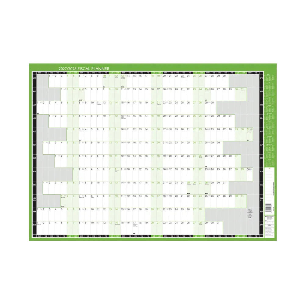 Janrax 2027 Compact Year Planner Unmounted - 590 x 420mm