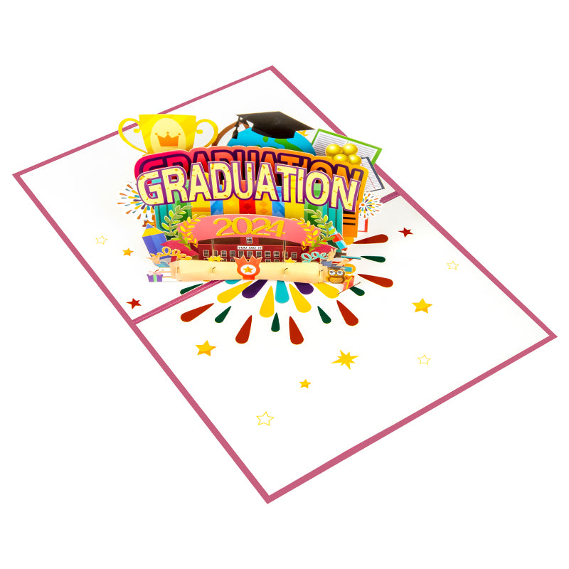 Hats Off 3D 2024 Pop Up Graduation Card