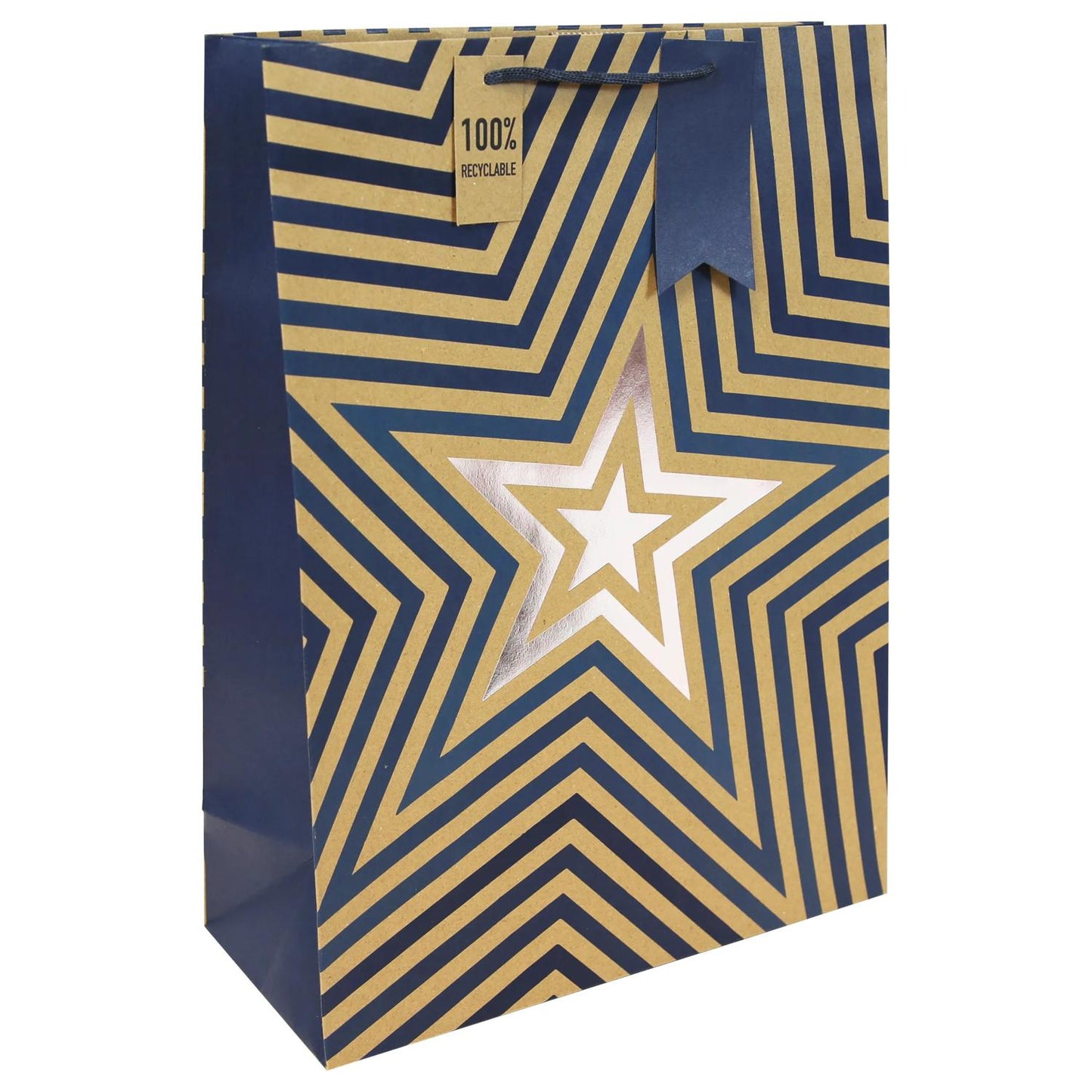 Kraft Blue Stars Extra Large Gift Bag