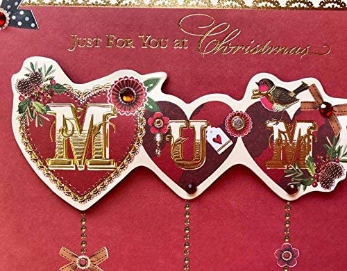 MUM - Hand Made Luxury Lovely Verse Christmas Greeting Card 