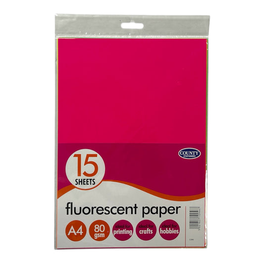 Pack of 15 A4 Fluorescent Papers 80gsm
