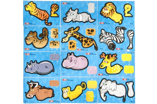 Pack of 12 Animal Shape 3D Puzzles