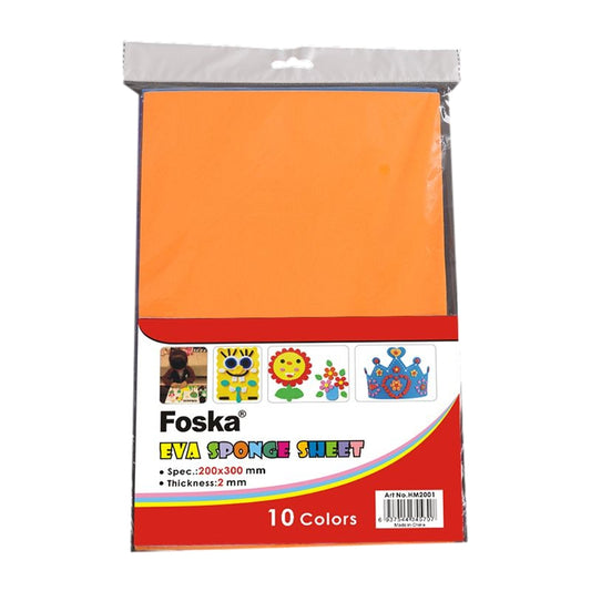 Pack of 10 Handmade Eva Sponge Papers 20 x 30cm