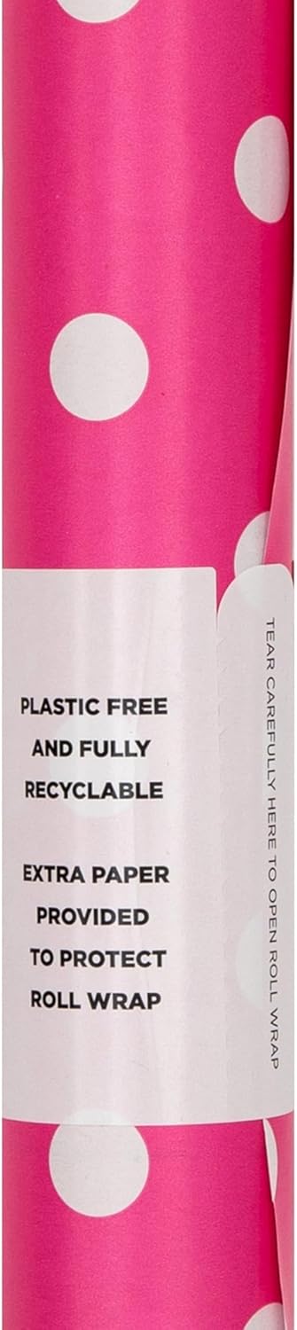 Pink Polka Dot Design Multi Occasion Wrapping Paper Bundle 3 Rolls