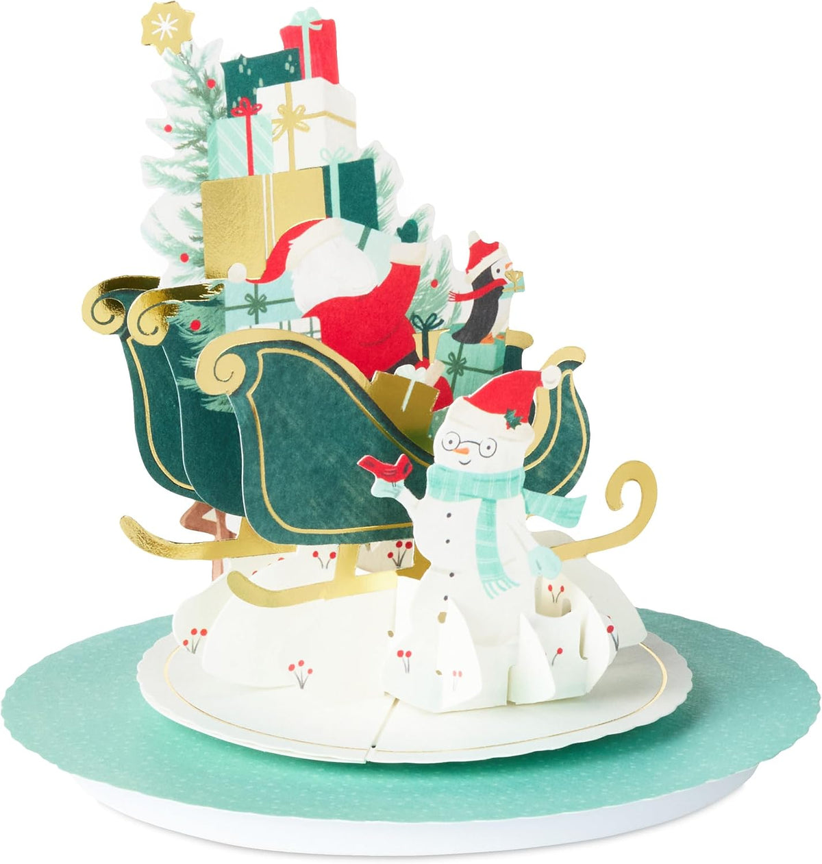  Santa & Sleigh Music & Motion 3D Pop Up Christmas Card