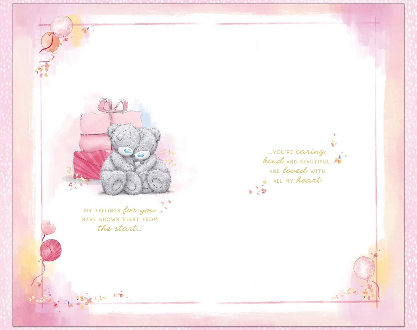 Tatty Teddy with Gifts 'For My Amazing Girlfriend' Luxury Hand Finished Birthday Card With Bow