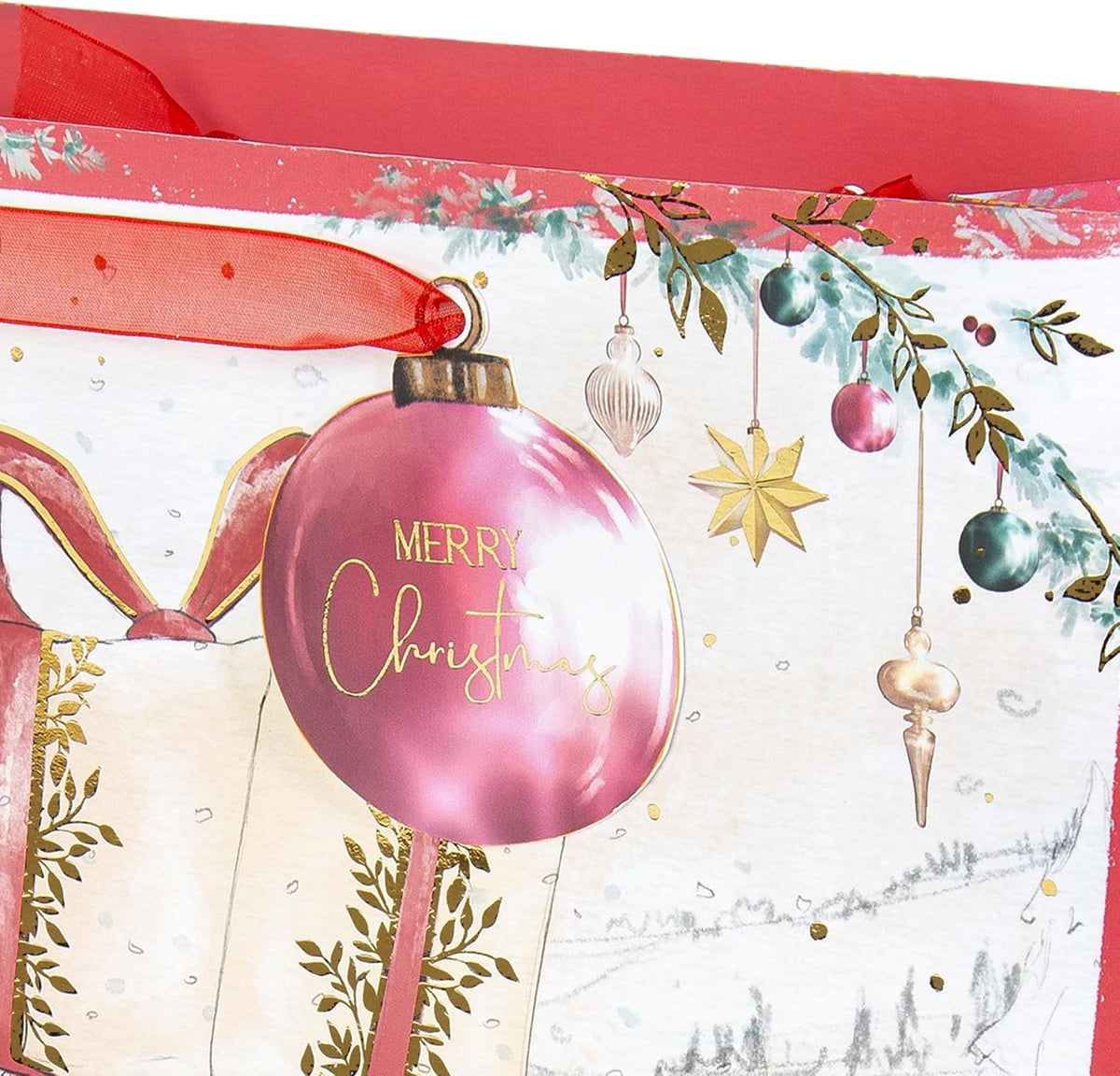 Me To You Bear with Bauble Christmas Large Sized Gift Bag