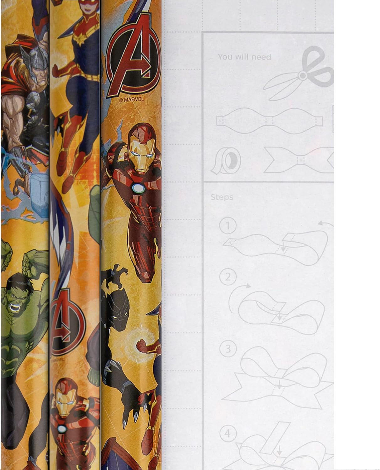MARVEL Avengers Design 2M Each Wrapping Paper Multipack 3 x 2M Rolls