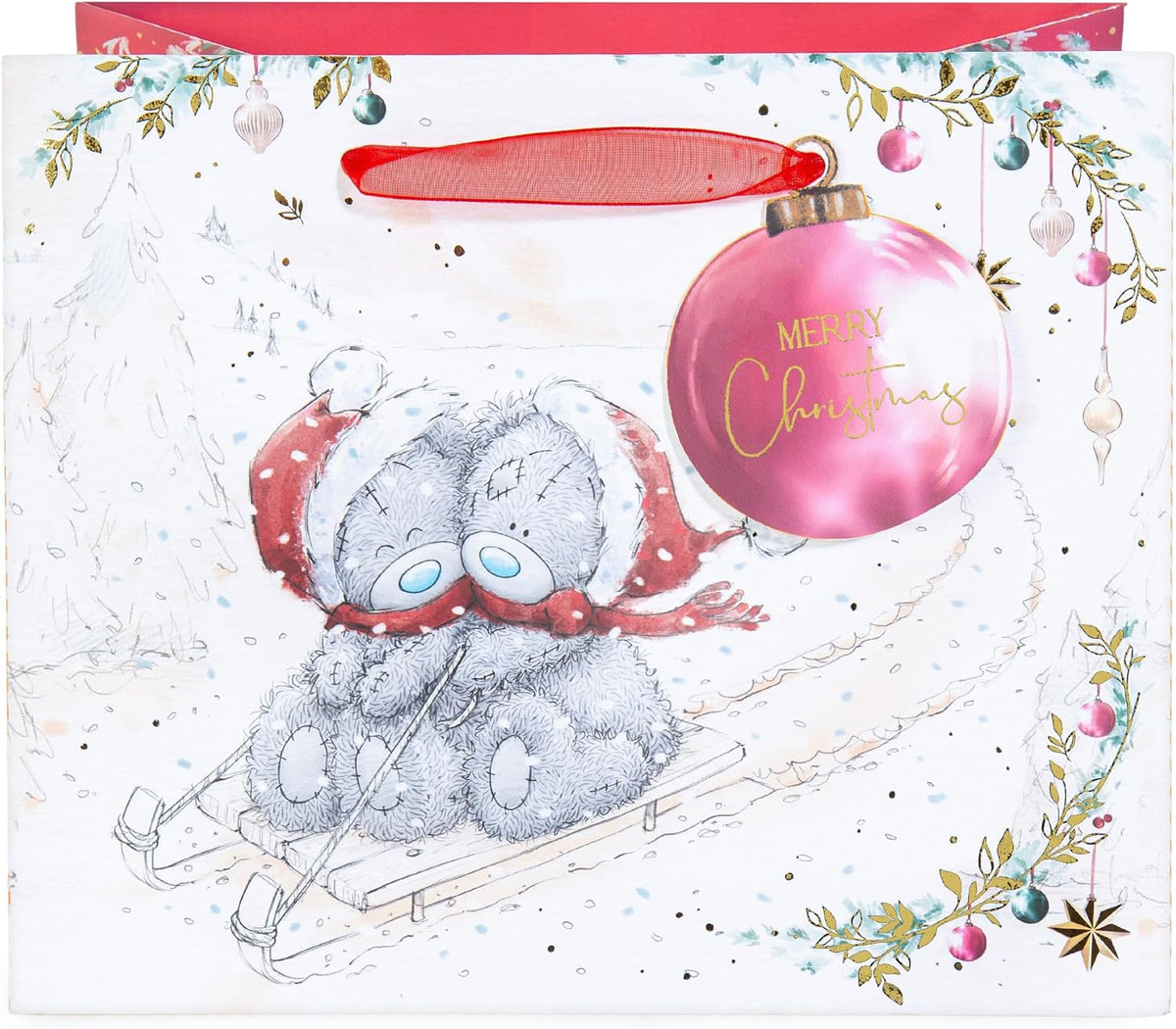 Me To You Bears Sledging Christmas Medium Sized Gift Bag