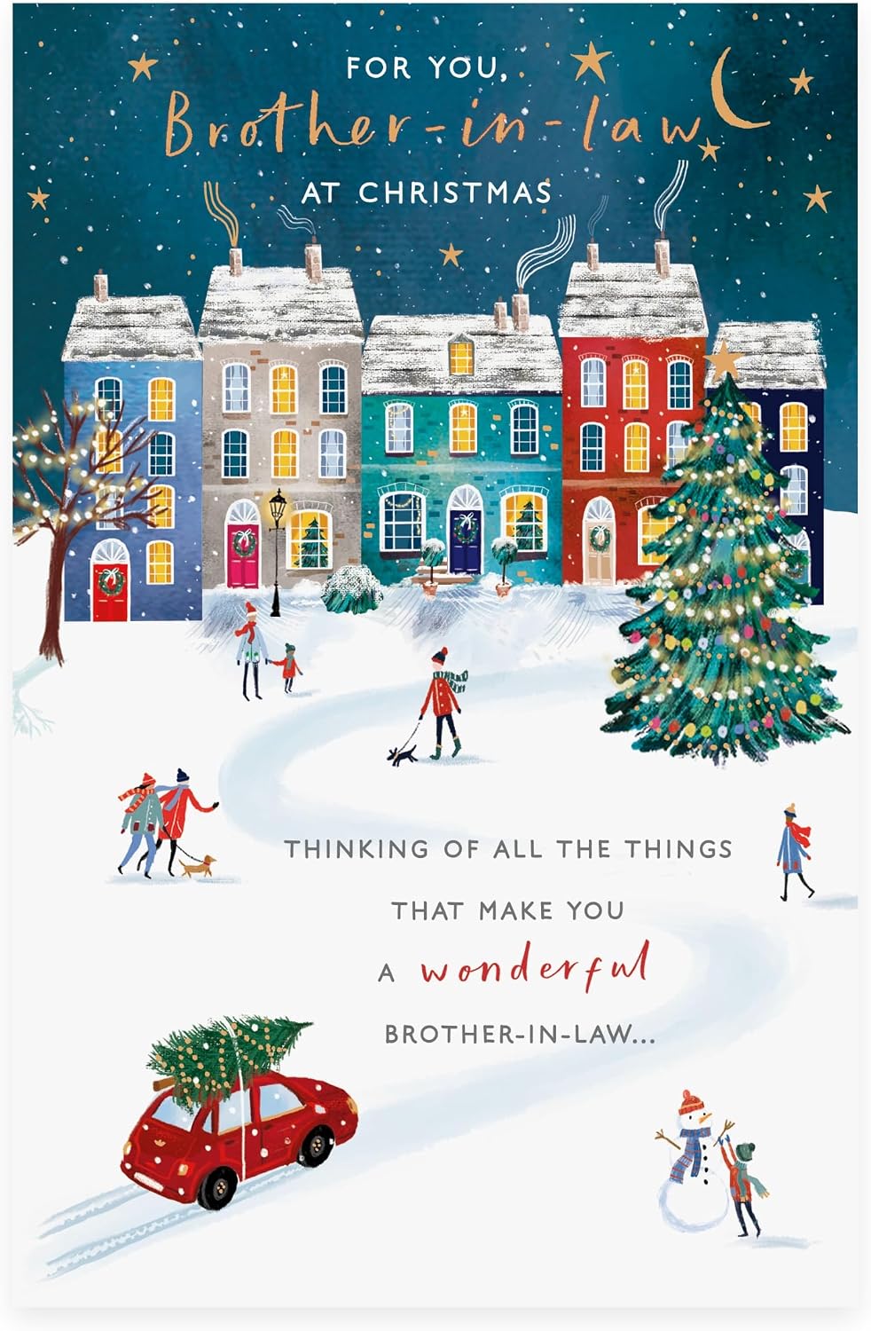 Town Winter Scene Design Brother In Law Christmas Card