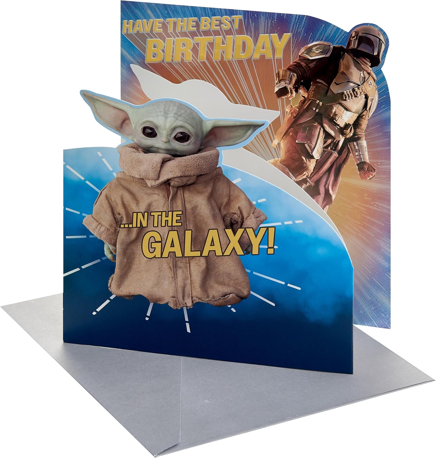 Star Wars Grogu & Mandalorian Design Kid's Birthday Card