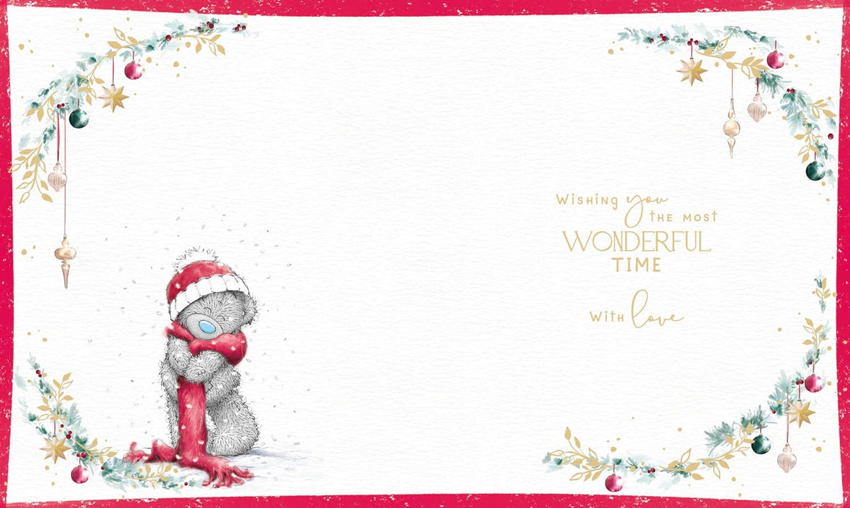 Bear Wearing Scarf Aunty Christmas Card