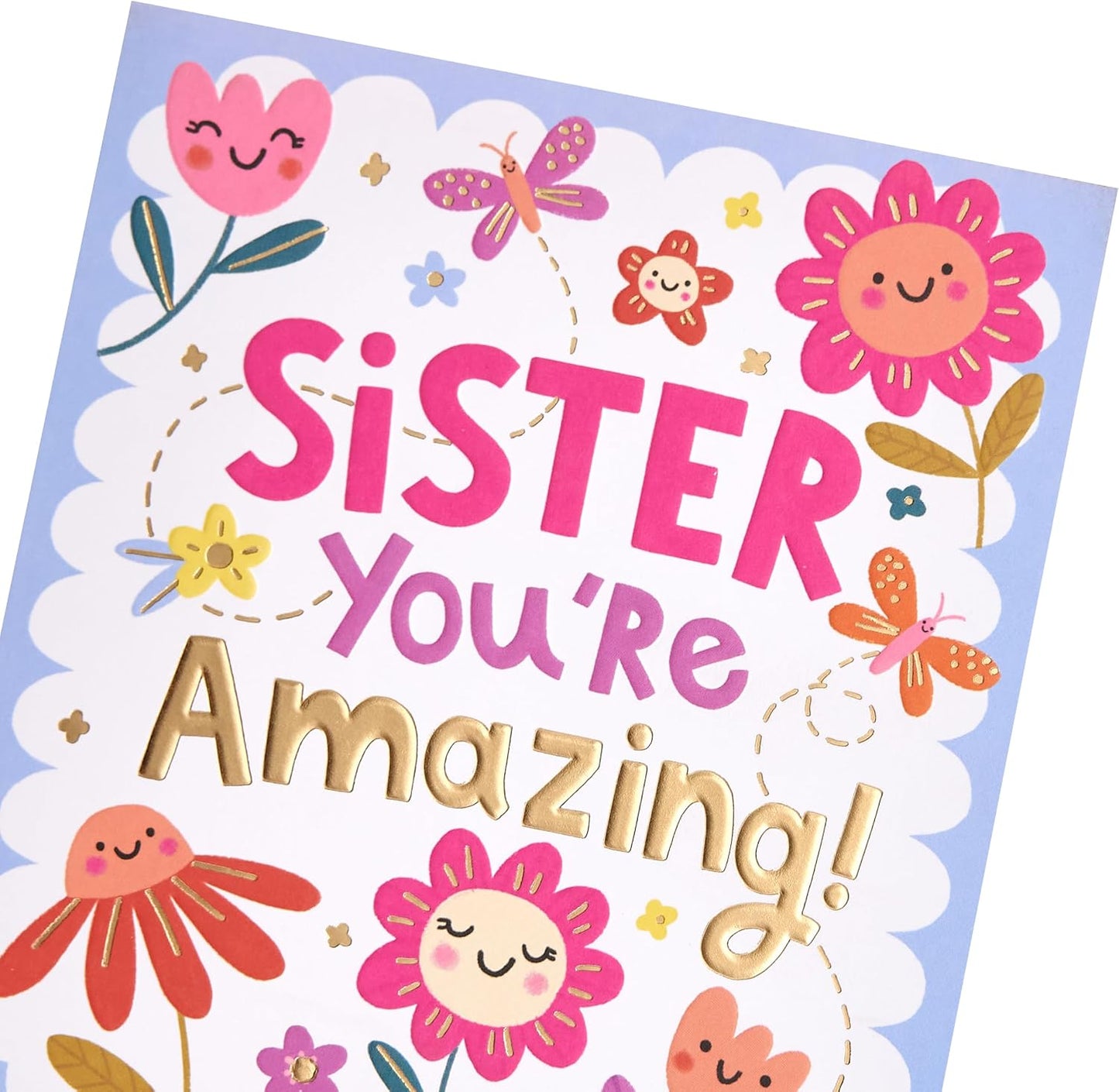 Sunflowers and Butterflies Design Sister Birthday Card