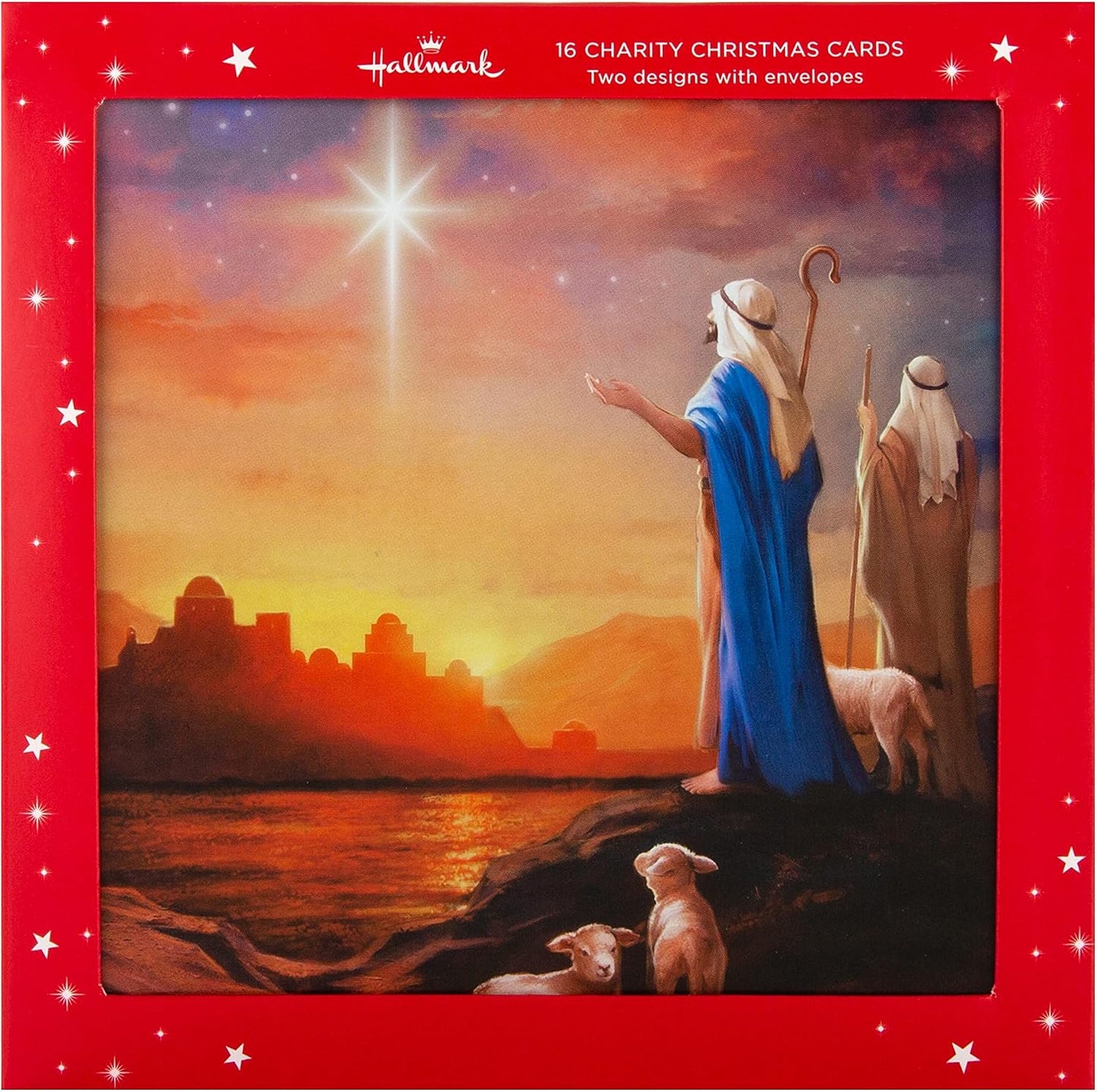 Traditional Religious Nativity Scene 16 Pack 2 Designs Charity Christmas Cards