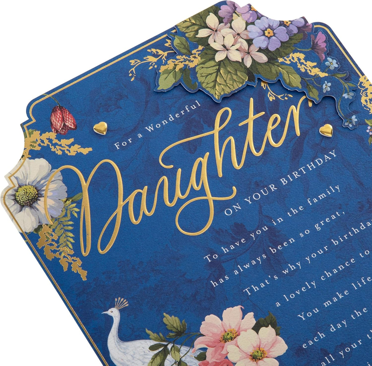 Traditional Floral Design with Heartfelt Verse Daughter Birthday Card