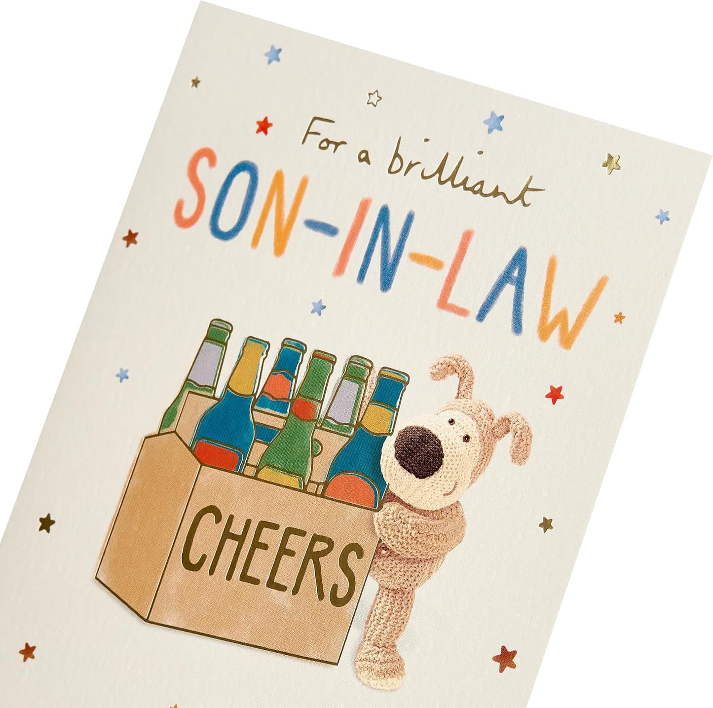 Boofle with Beer Crate Son In Law Birthday Card