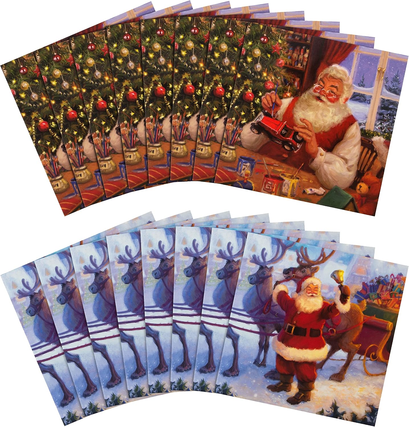 Retro Santa 16 Pack 2 Designs Charity Christmas Cards