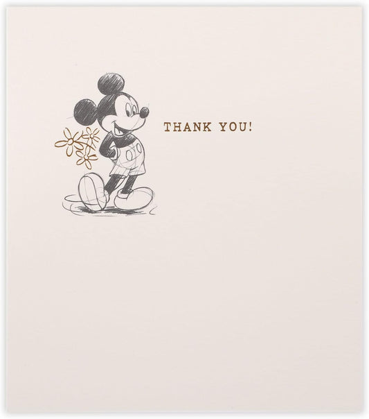 Disney Mickey Mouse with Flower Thank You Card