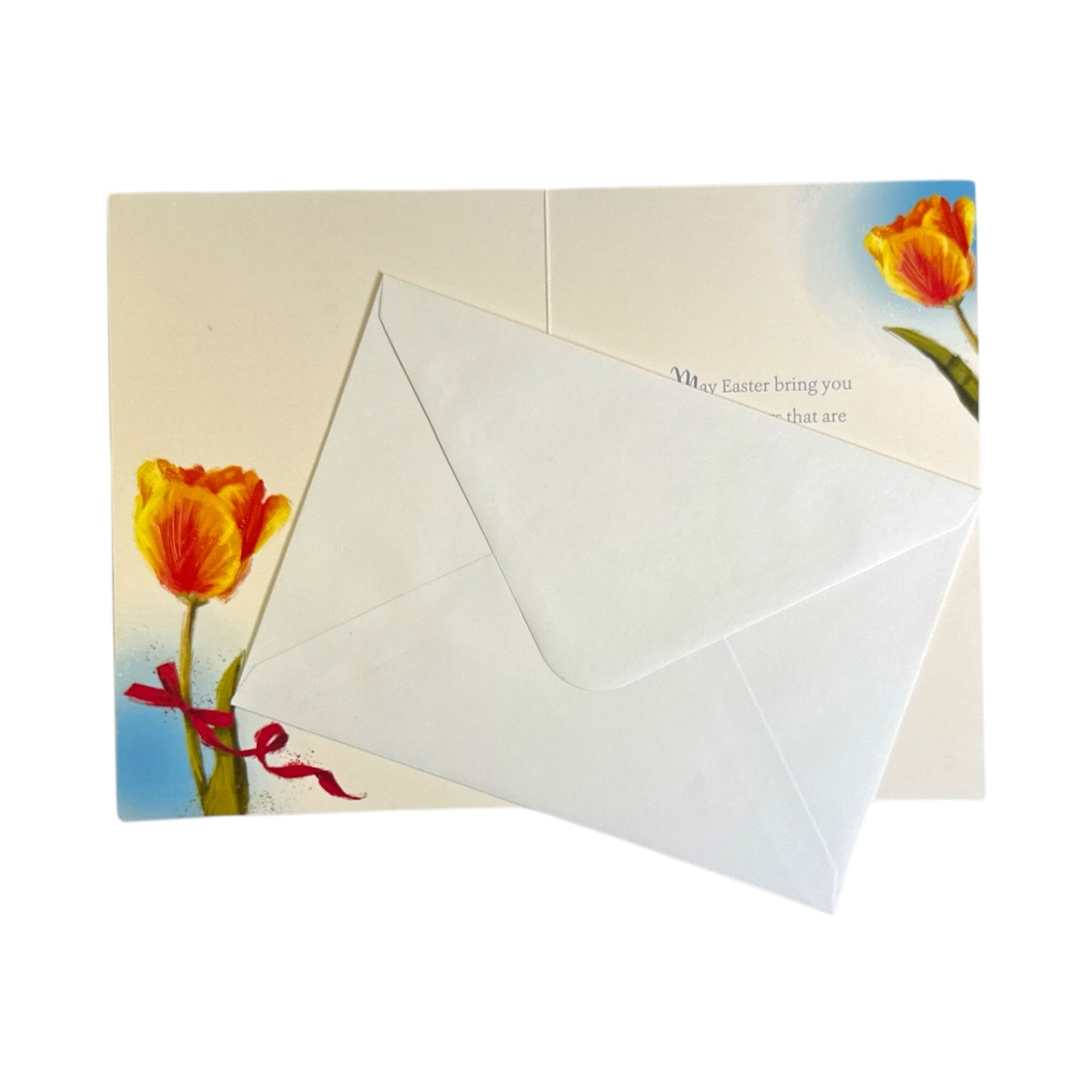 To All The Family Beautiful Orange Tulip Flower Design Easter Card