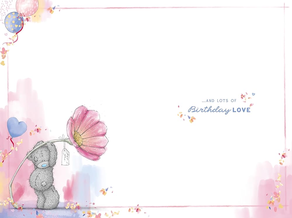 Bear Holding Flower Fiancée Birthday Card