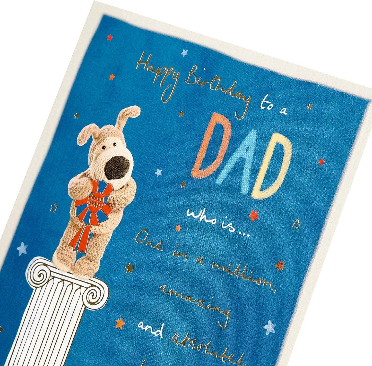 Boofle Holding Rosette Dad Birthday Card