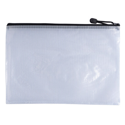 Pack of 12 A4 Black PVC Mesh Zip Bags