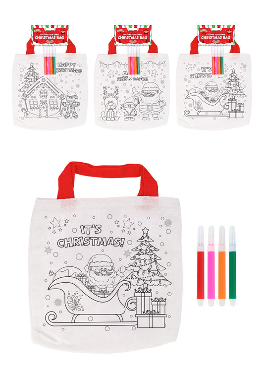 Christmas Colour-Your-Own Tote Bag (22cm x 20cm)
