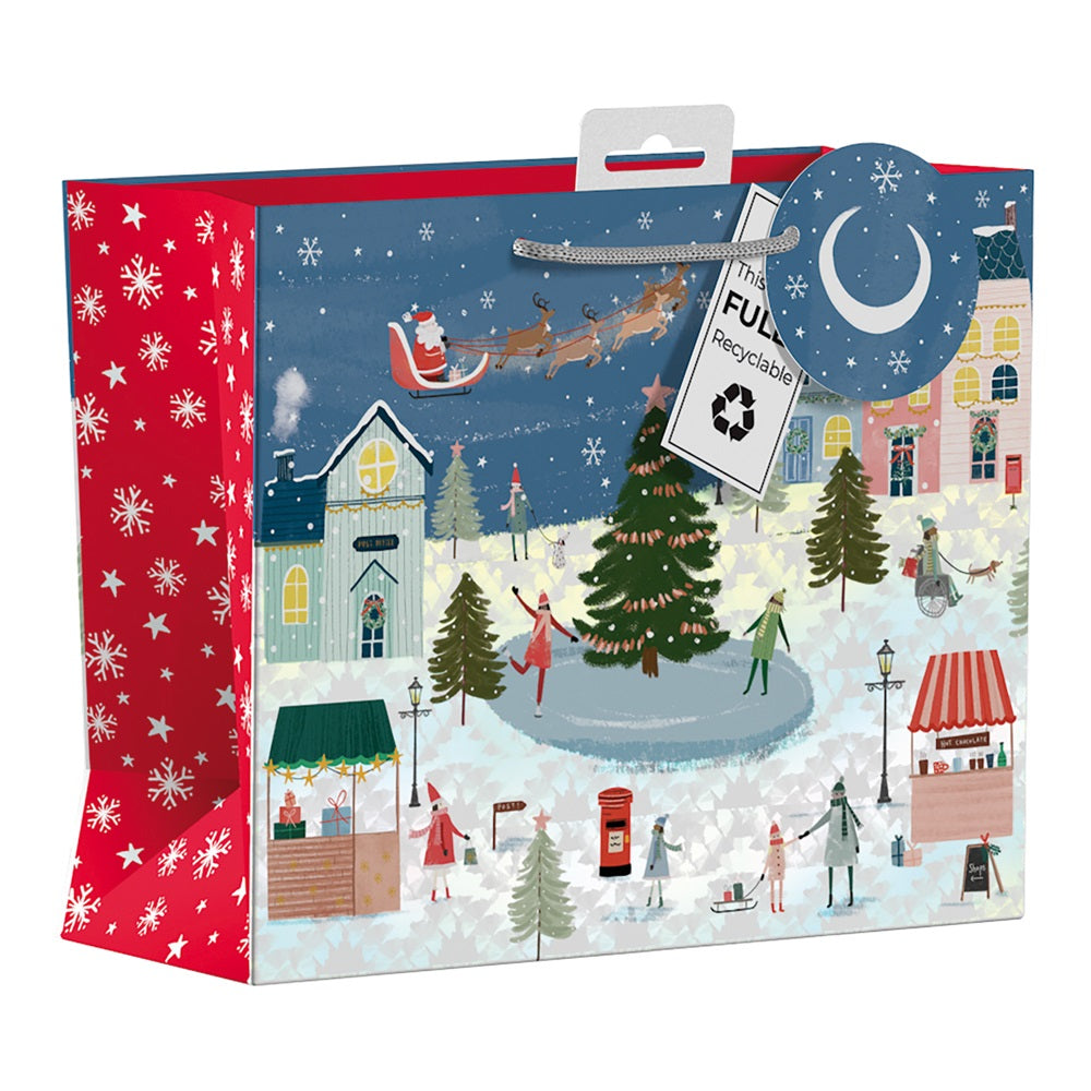 Winter Village Medium Christmas Gift Bag