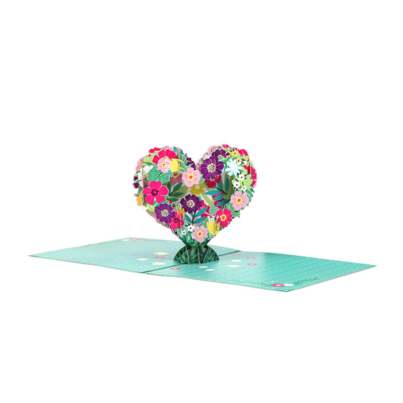 Floral Heart Wreath 3D Pop Up Thank You Card