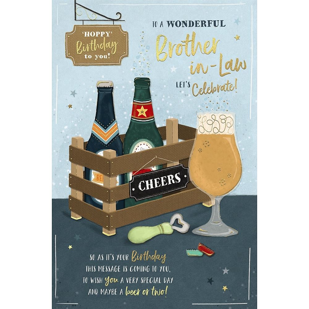 Beer Crate Design Brother in Law Birthday Card