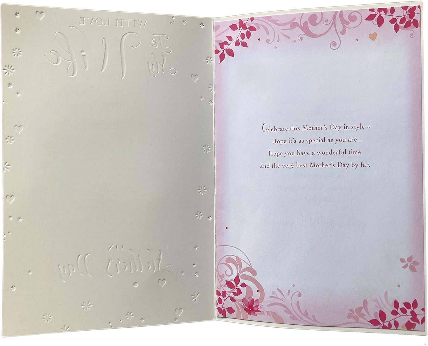 To A Special Mum Floral Heart With Ribbon Design Mother's Day Card