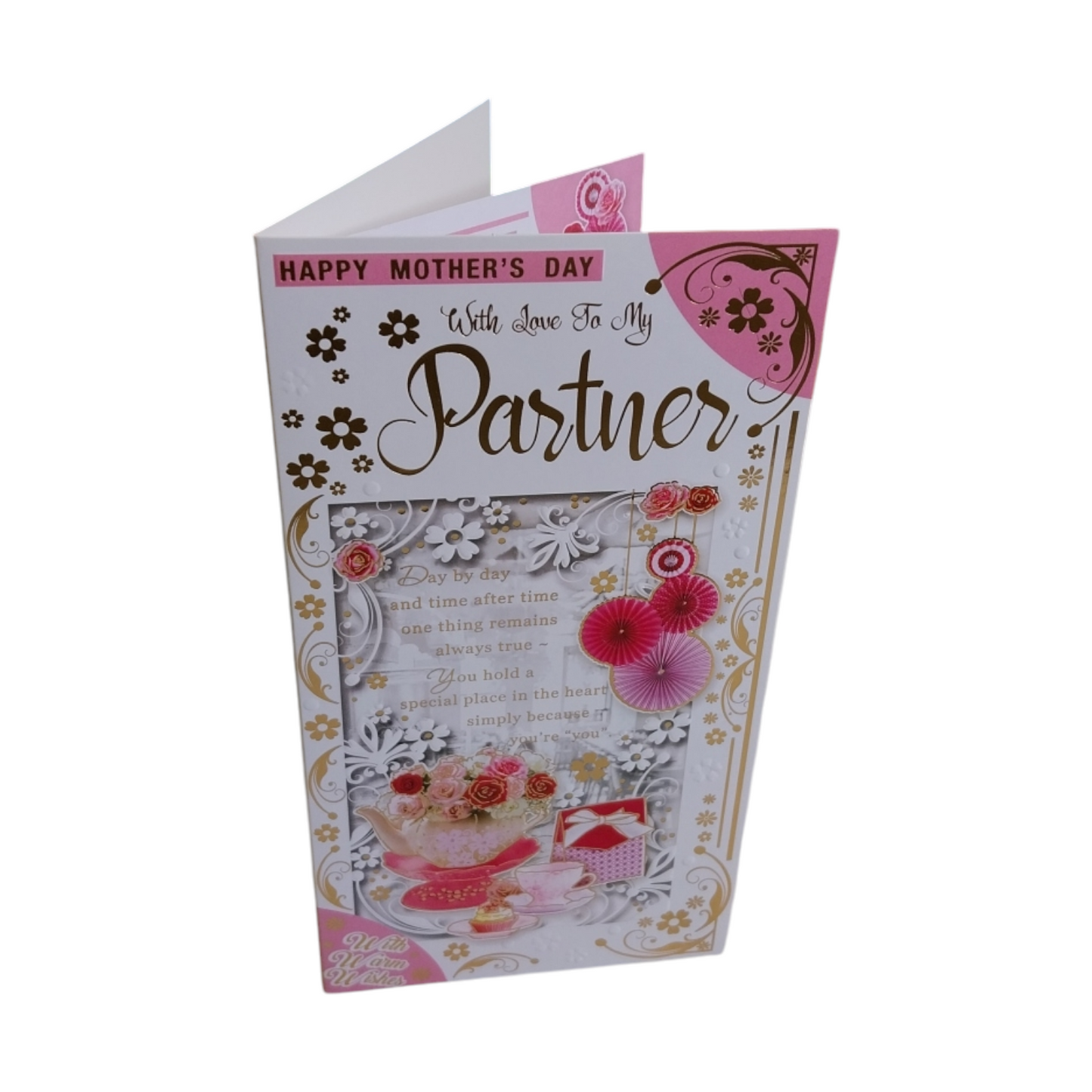 To My Partner Floral Tea Pot Sentimental Design Mother's Day Card