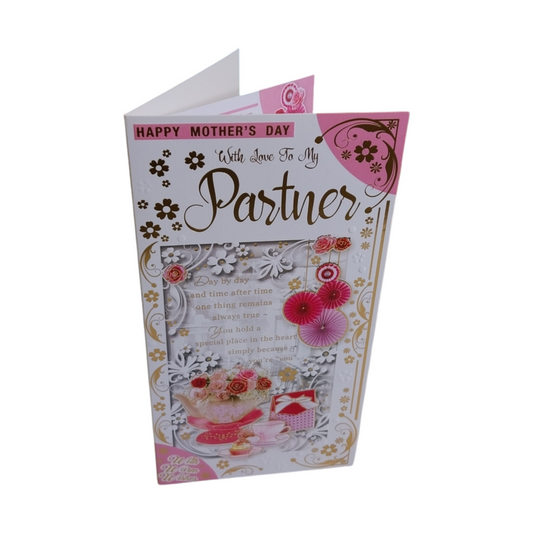 To My Partner Floral Tea Pot Sentimental Design Mother's Day Card