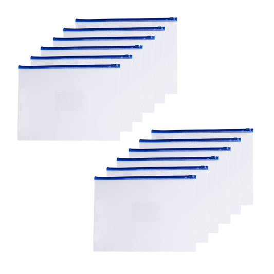 Pack of 12 A3 Blue Zip Zippy Bags