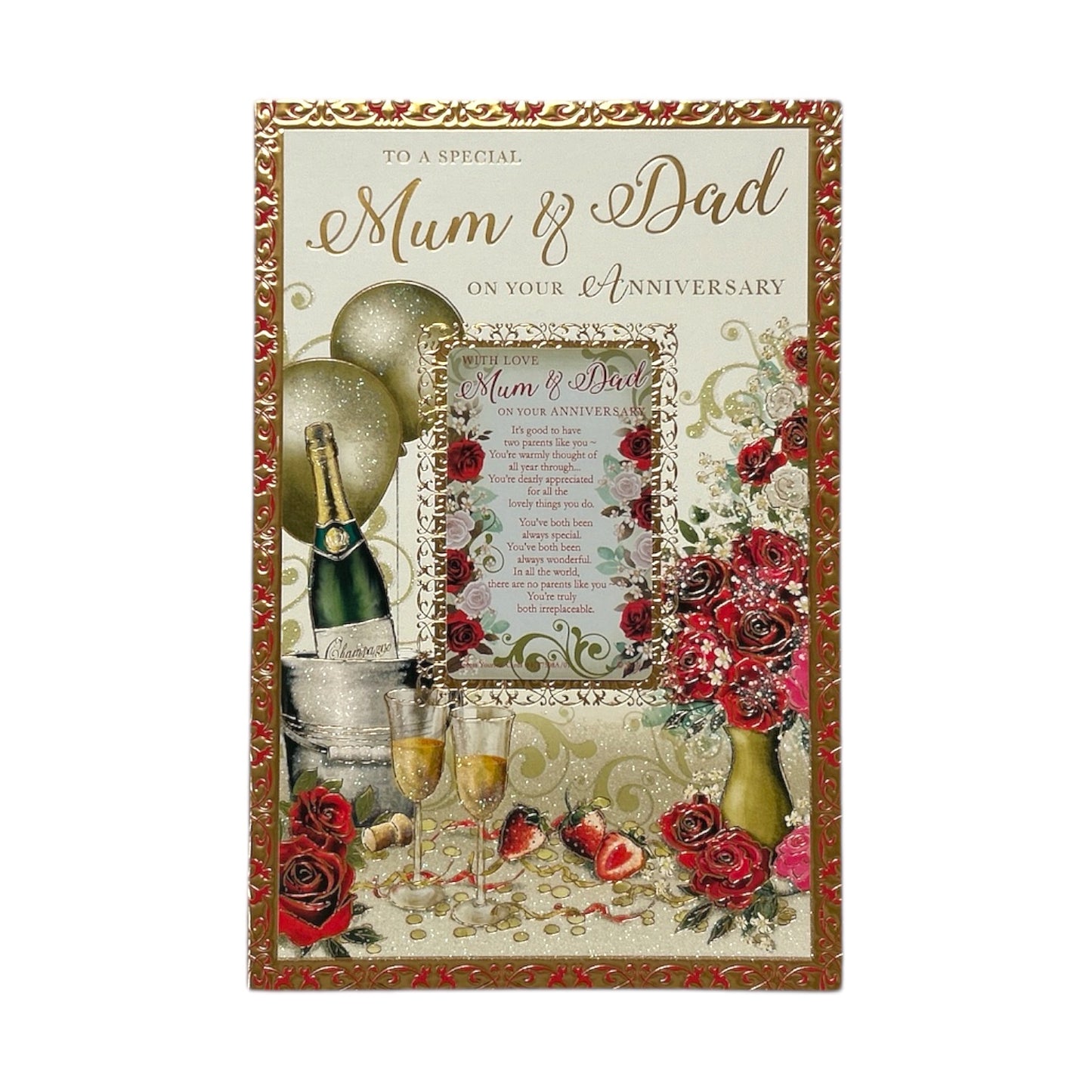 To A Special Mum & Dad Traditional Keepsake Treasures Anniversary Card