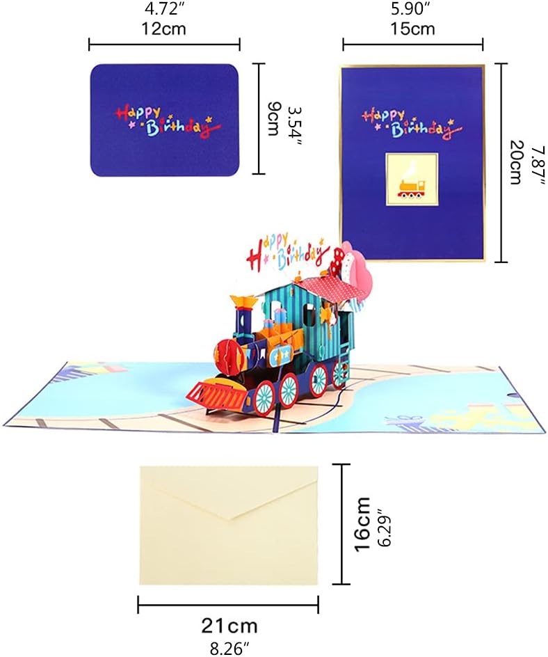 Train Full of Wishes 3D Pop Up Birthday Card