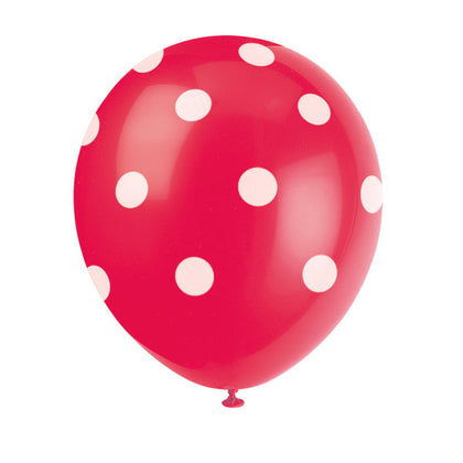 Pack of 6 Ruby Red Dots 12