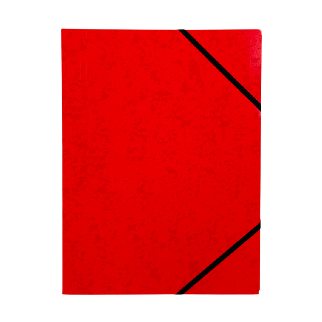 Pack of 12 A4 Red Card 3 Flap Folders With Elastic Closure