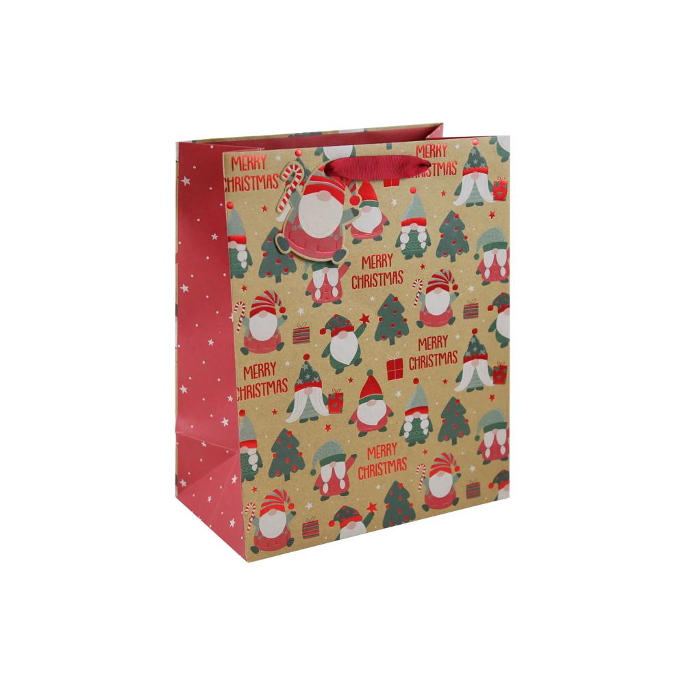 Christmas Gonks Medium Kraft Gift Bag