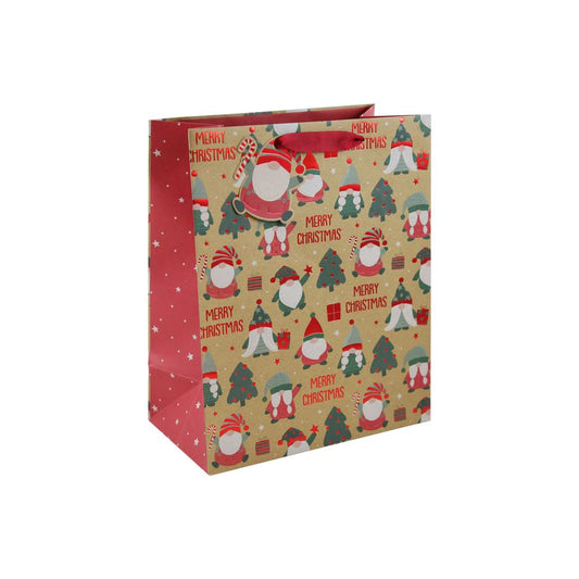 Christmas Gonks Medium Kraft Gift Bag
