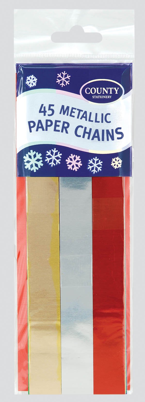 Pack of 45 Christmas Metallic Paper Chains Decoration