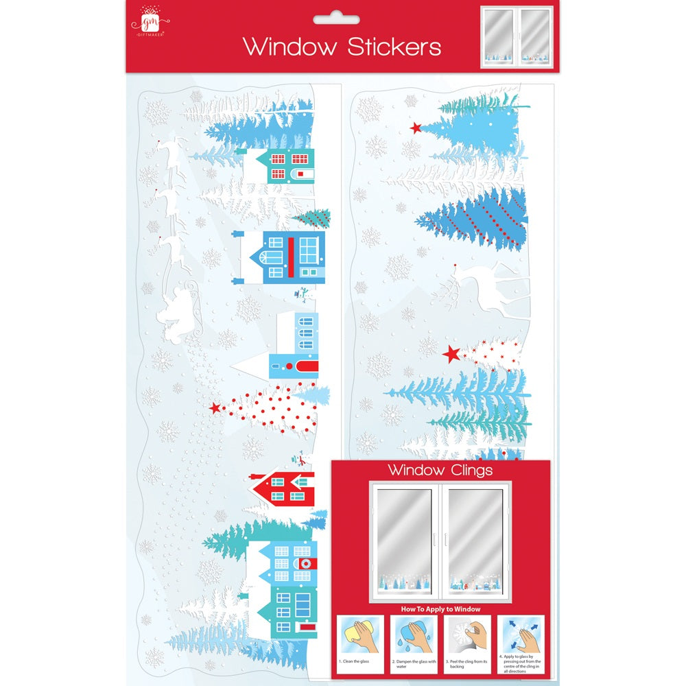 Border Scene Christmas Window Sticker