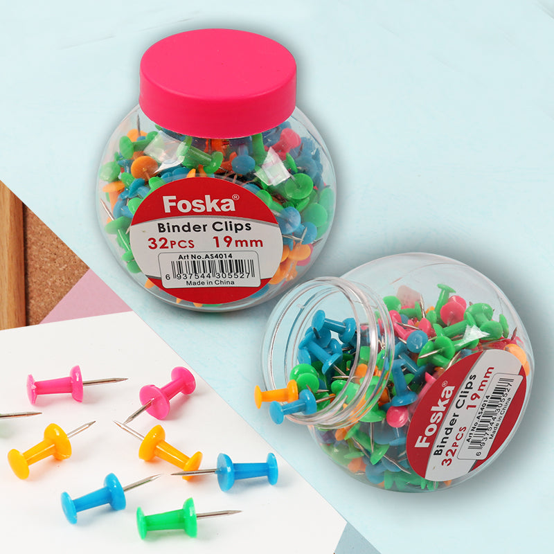 Tub of 200 Assorted Colour Push Pins 25mm