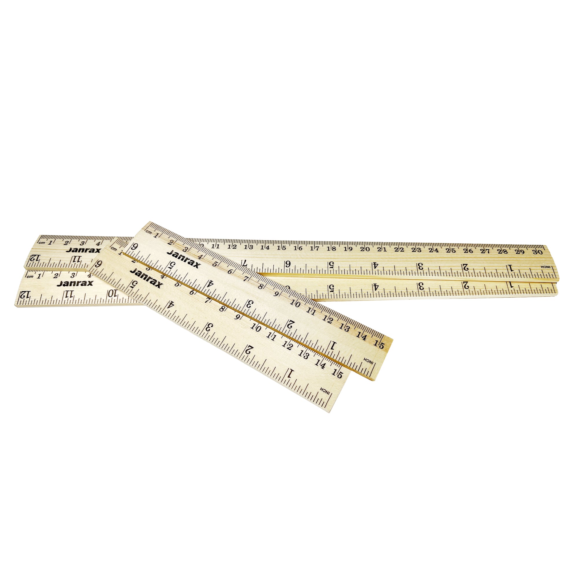 Pack of 24 15cm Wooden Rulers by Janrax