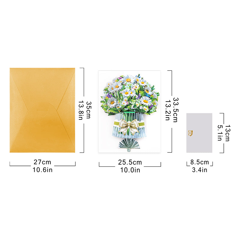 Garden Grace Daisies & Butterflies 3D Pop Up Floral Vase Card