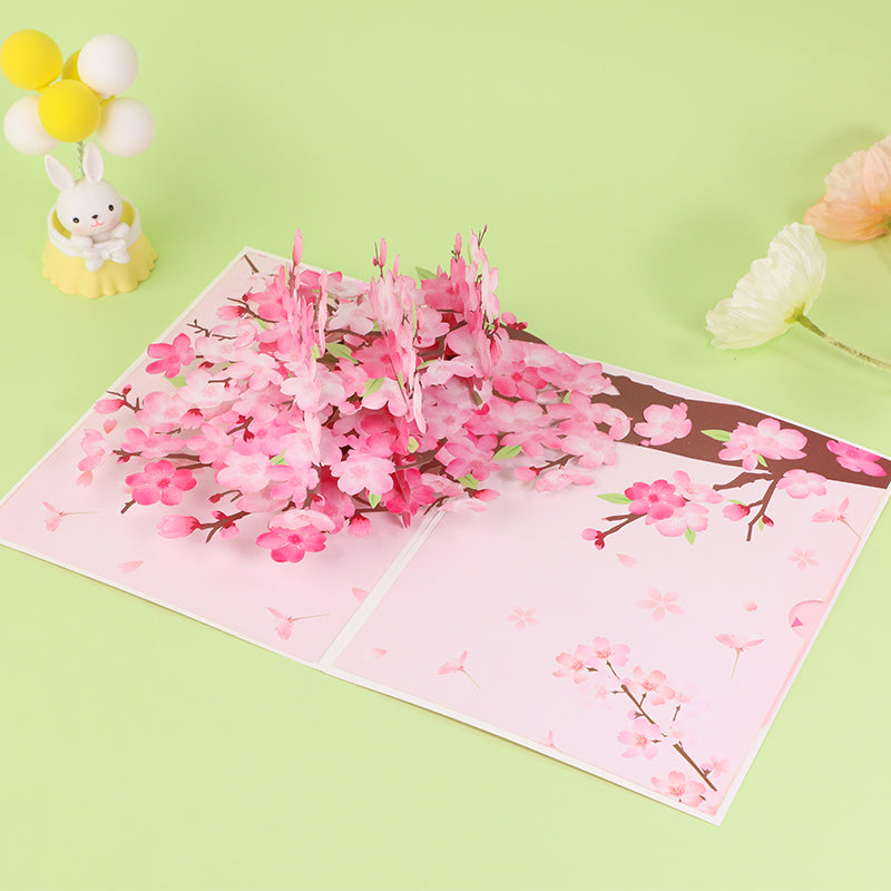 A Blooming Wish in Cherry Pink 3D Pop Up Greeting Card
