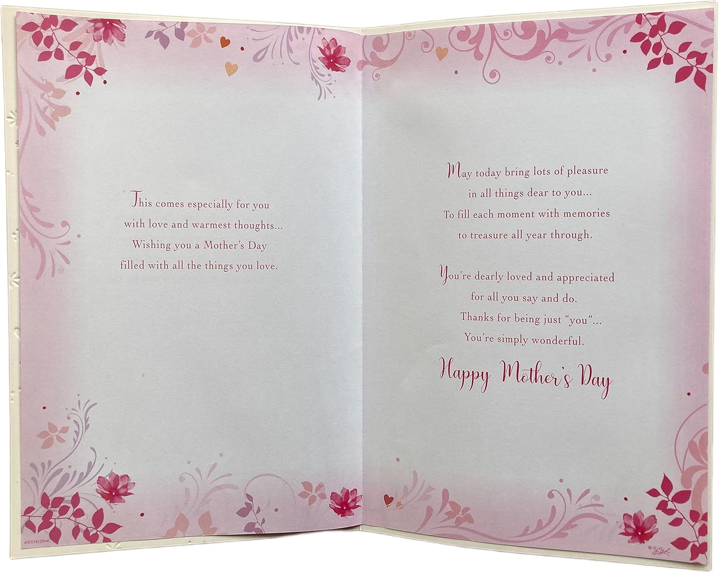 To A Special Mum Floral Heart With Ribbon Design Mother's Day Card